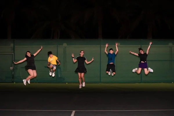 tennis team celebration